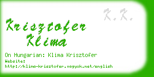 krisztofer klima business card